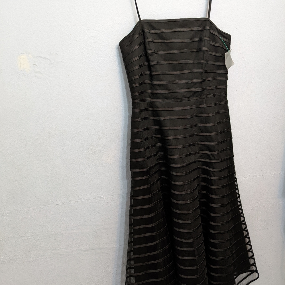 JS collections black layered lace spaghetti strap dress size 6 medium
